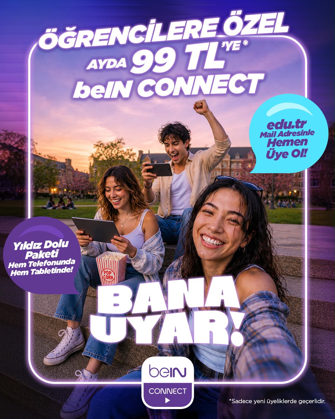 Öğrencilere özel 99 TL beIN Connect